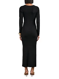 Sophia Knitted Wrap Maxi Dress
