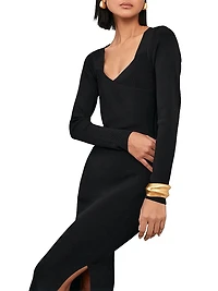 Sophia Knitted Wrap Maxi Dress