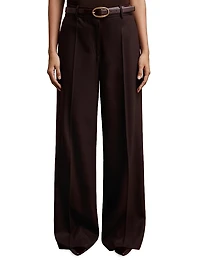 Solene Wool-Blend Wide-Leg Trousers