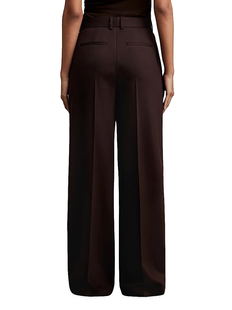 Solene Wool-Blend Wide-Leg Trousers