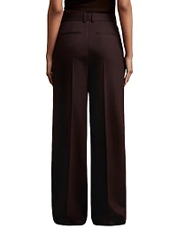 Solene Wool-Blend Wide-Leg Trousers