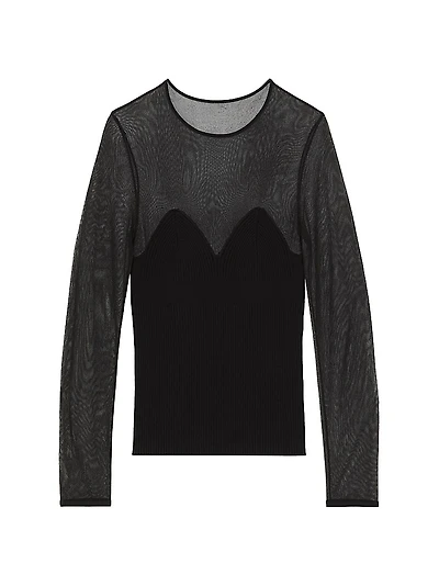 Margot Mesh Long-Sleeve Top