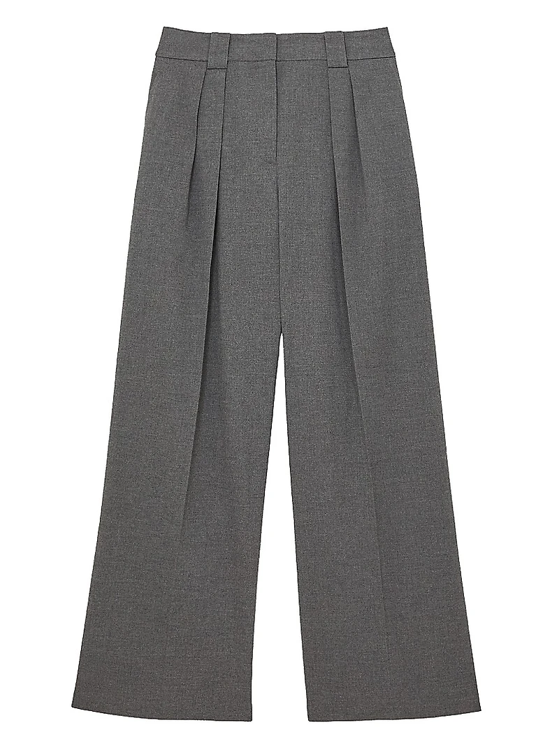 Poppie Flannel Wide-Leg Trousers