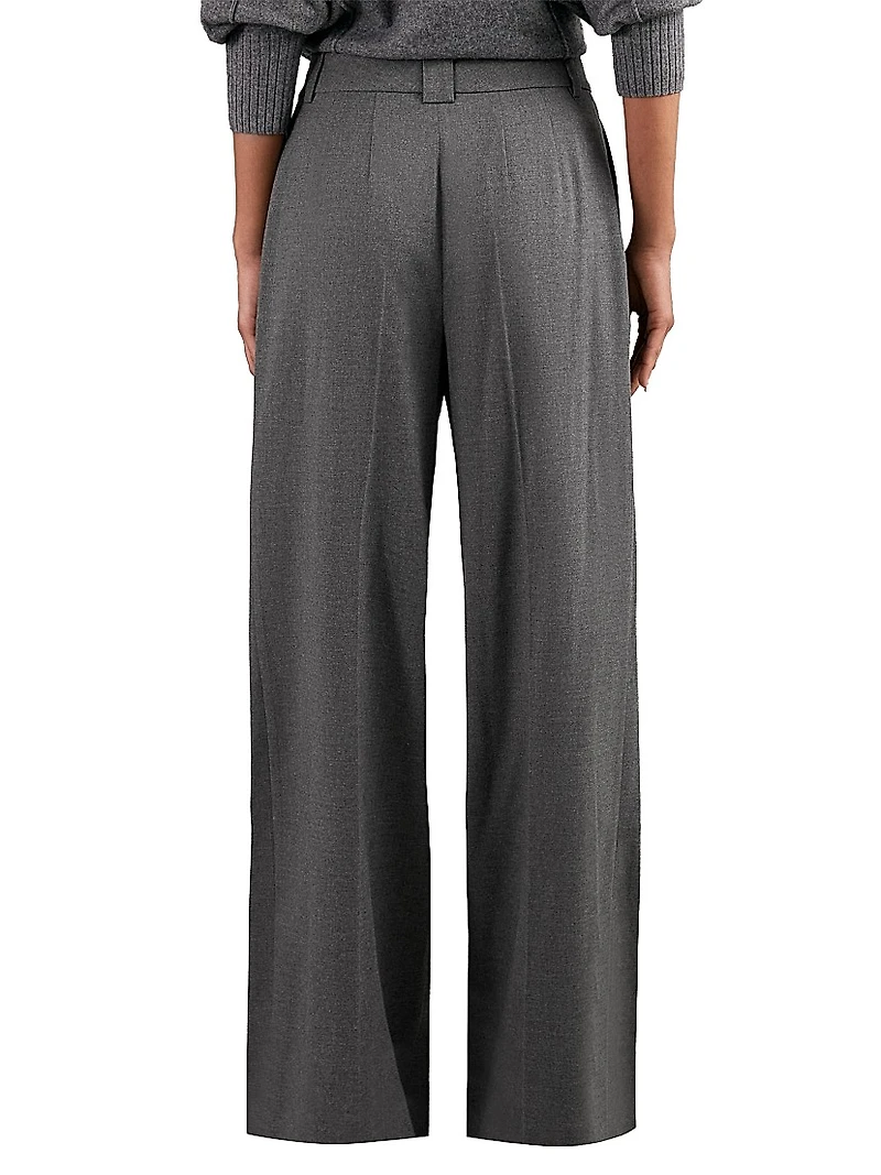 Poppie Flannel Wide-Leg Trousers