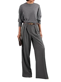 Poppie Flannel Wide-Leg Trousers