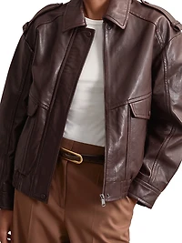 Peyton Leather Bomber Jacket