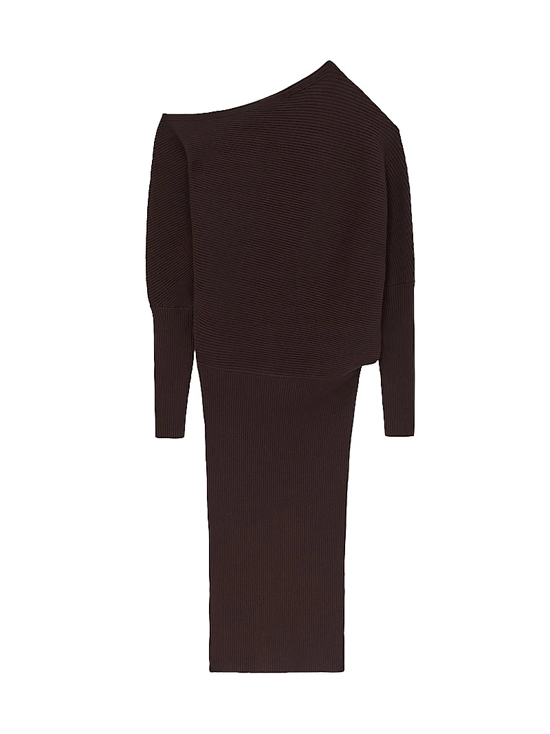 Lara Rib-Knit Knee-Length Dress