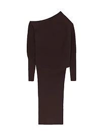 Lara Rib-Knit Knee-Length Dress
