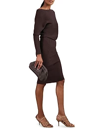 Lara Rib-Knit Knee-Length Dress