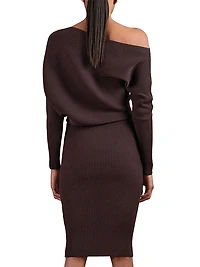 Lara Rib-Knit Knee-Length Dress