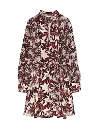Lora Printed Tieneck Minidress