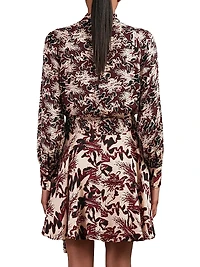 Lora Printed Tieneck Minidress