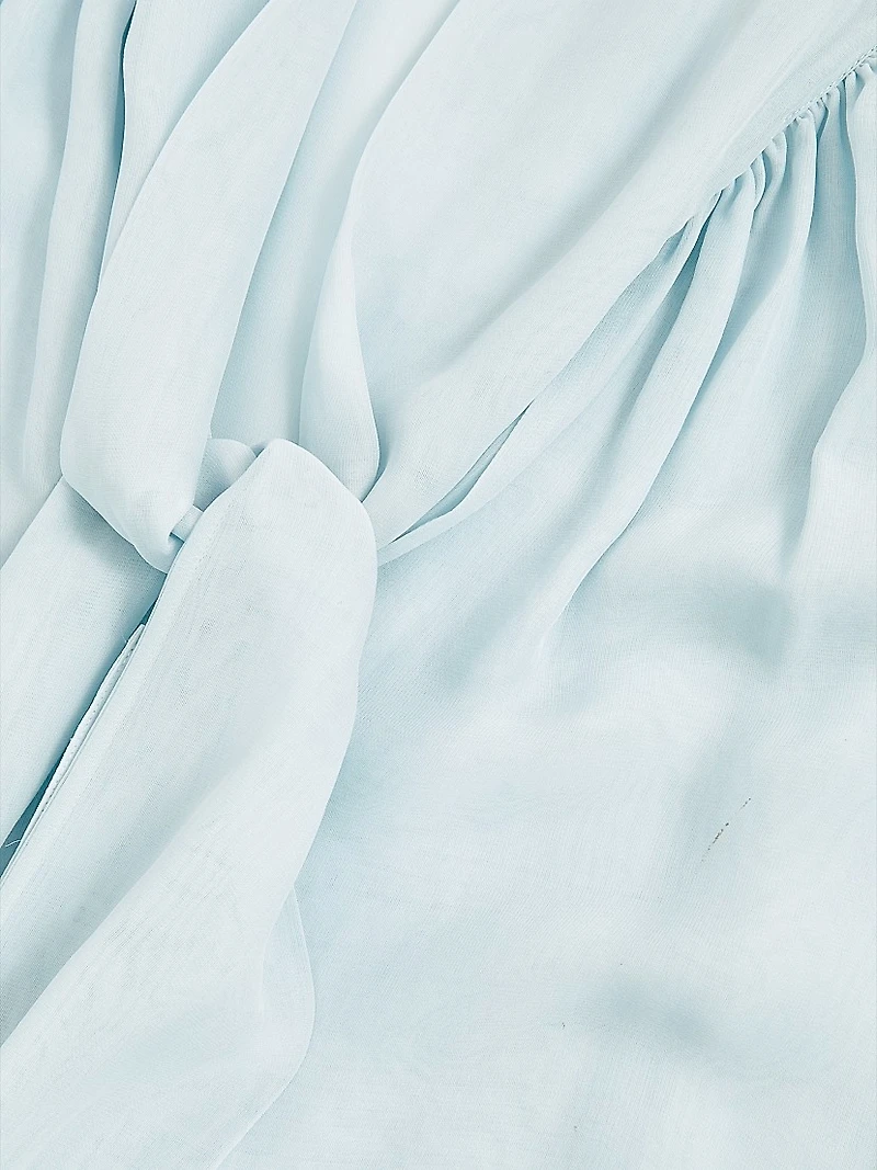 Tina Silk-Blend Tieneck Blouse