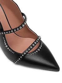 Maureen 85MM Studded Leather Mules