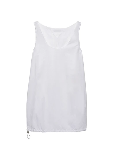 Reversible Cotton Jersey and Re-Nylon Mini-Dress