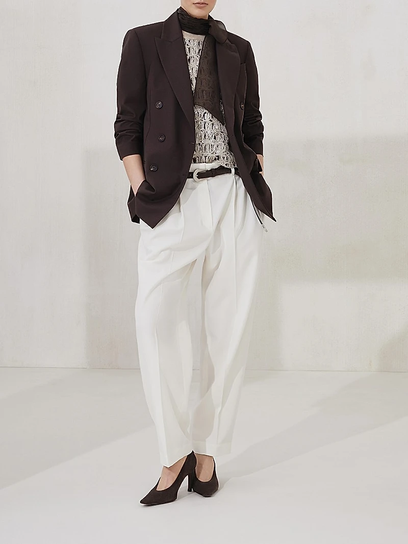 Dazzling Croc Embroidery Knit T-Shirt Mohair Silk and Linen
