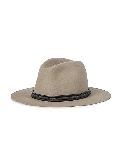 Felt Fedora with Leather and Monili Band