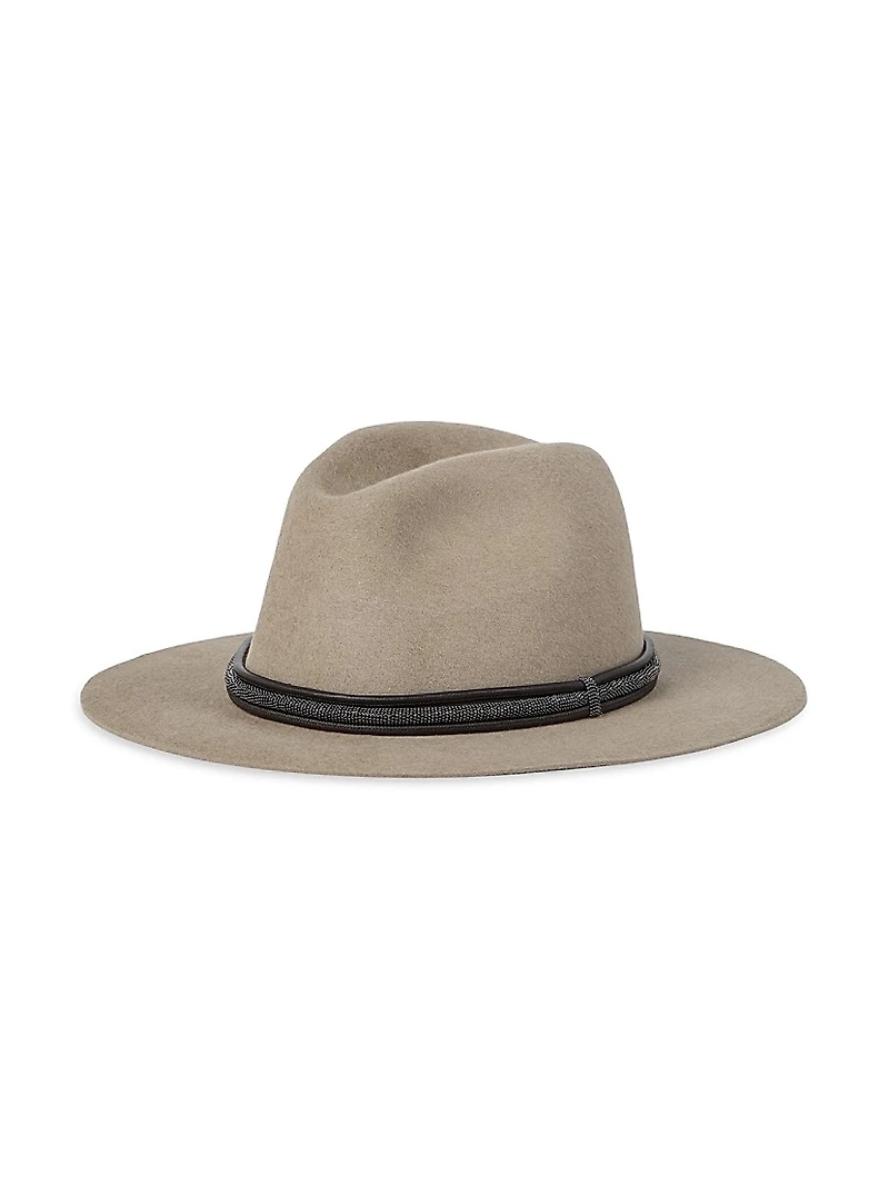 Felt Fedora with Leather and Monili Band