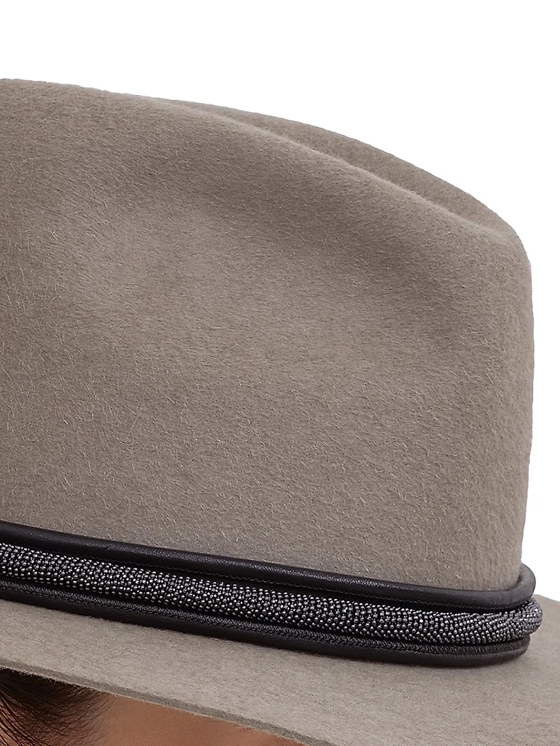 Felt Fedora with Leather and Monili Band