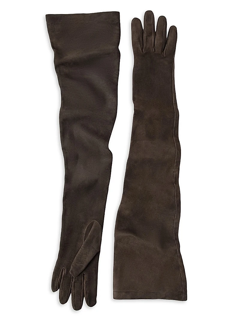 Couture Suede Long Gloves