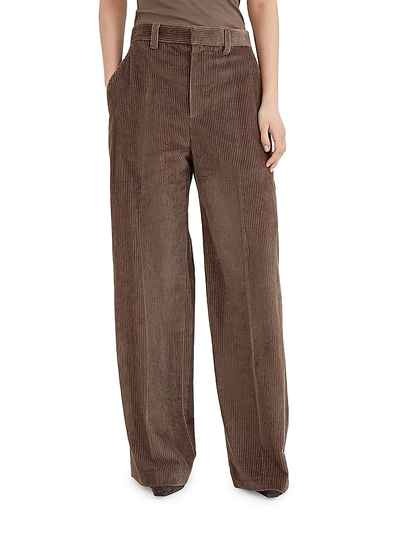 Cotton Corduroy Loose Trousers