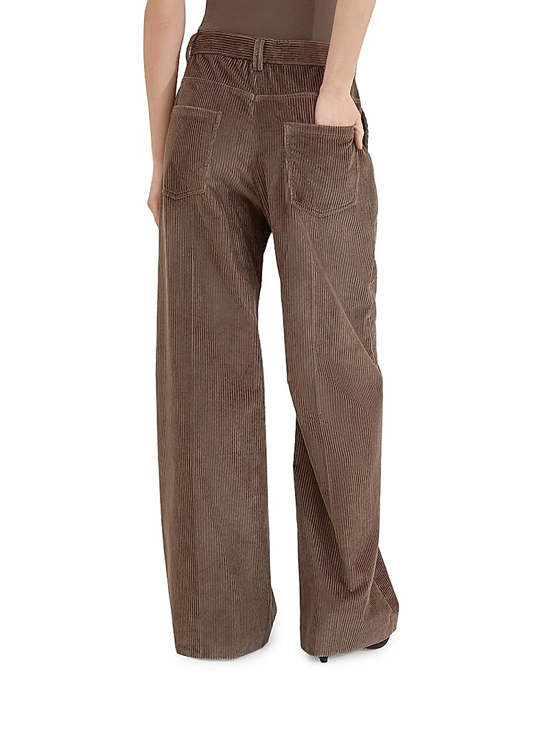 Cotton Corduroy Loose Trousers