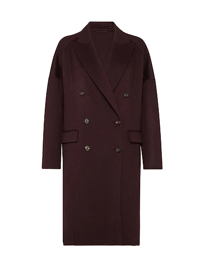 Hand Crafted Coat Cashmere Double Beaver Cloth with Monili