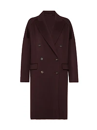 Hand Crafted Coat Cashmere Double Beaver Cloth with Monili