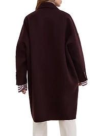 Hand Crafted Coat Cashmere Double Beaver Cloth with Monili