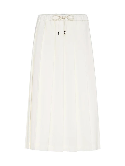 Techno Virgin Wool Canvas Pleated Track Skirt