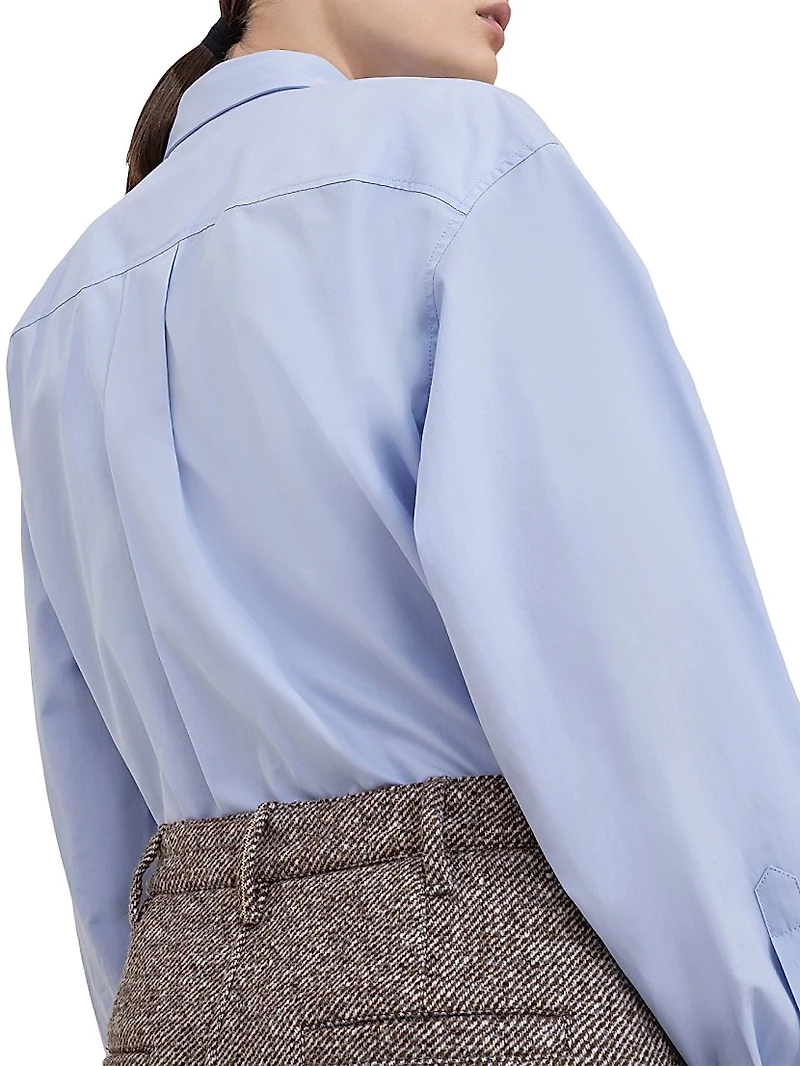 Virgin Wool and Silk Mélange Diagonal Sartorial Pencil Skirt with Monili