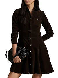 Corduroy Mini Shirtdress