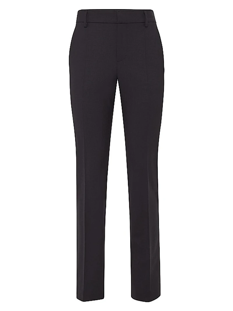 Tropical Luxury Wool Cigarette Trousers with Monili