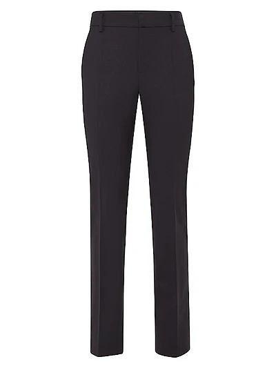 Tropical Luxury Wool Cigarette Trousers with Monili