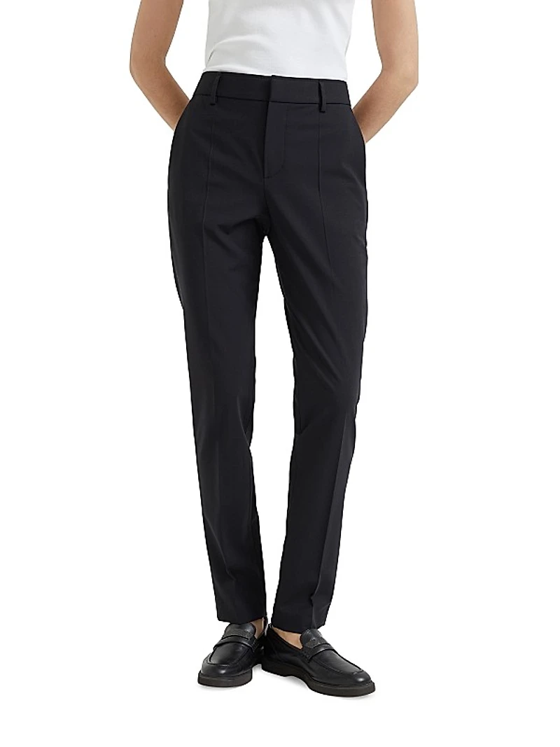 Tropical Luxury Wool Cigarette Trousers with Monili