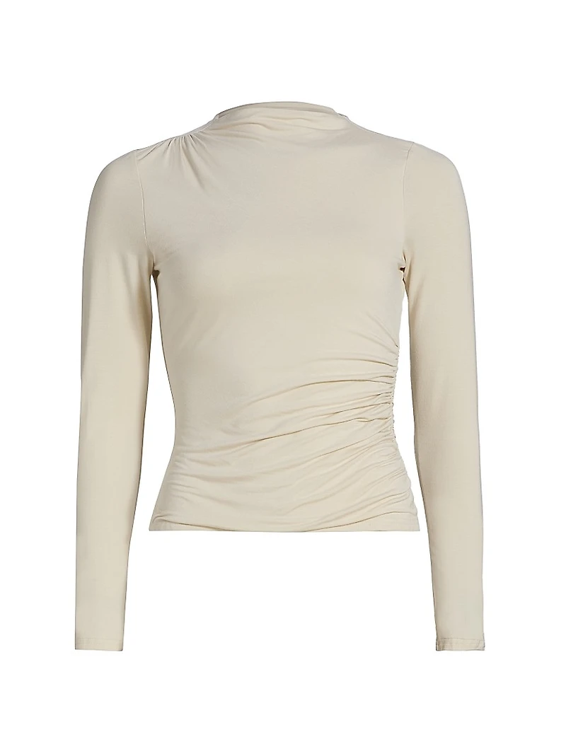Joelle Fitted Ruched Long-Sleeve Top