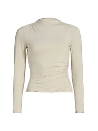 Joelle Fitted Ruched Long-Sleeve Top