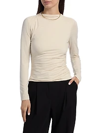 Joelle Fitted Ruched Long-Sleeve Top