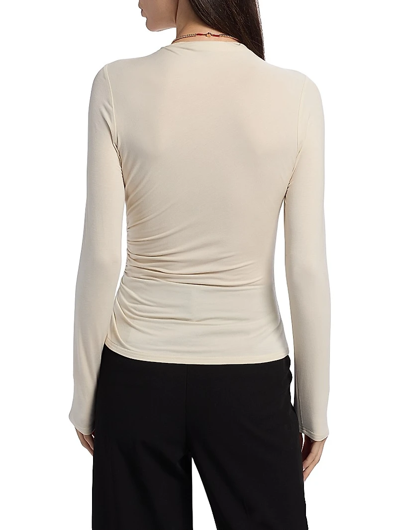 Joelle Fitted Ruched Long-Sleeve Top