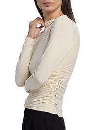 Joelle Fitted Ruched Long-Sleeve Top