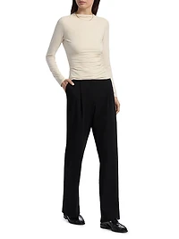 Joelle Fitted Ruched Long-Sleeve Top
