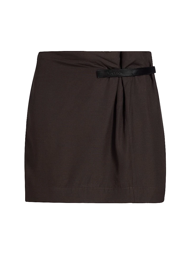 Leather Tab Mini Skirt