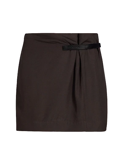 Leather Tab Mini Skirt