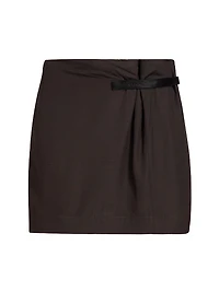 Leather Tab Mini Skirt