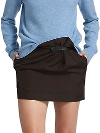 Leather Tab Mini Skirt