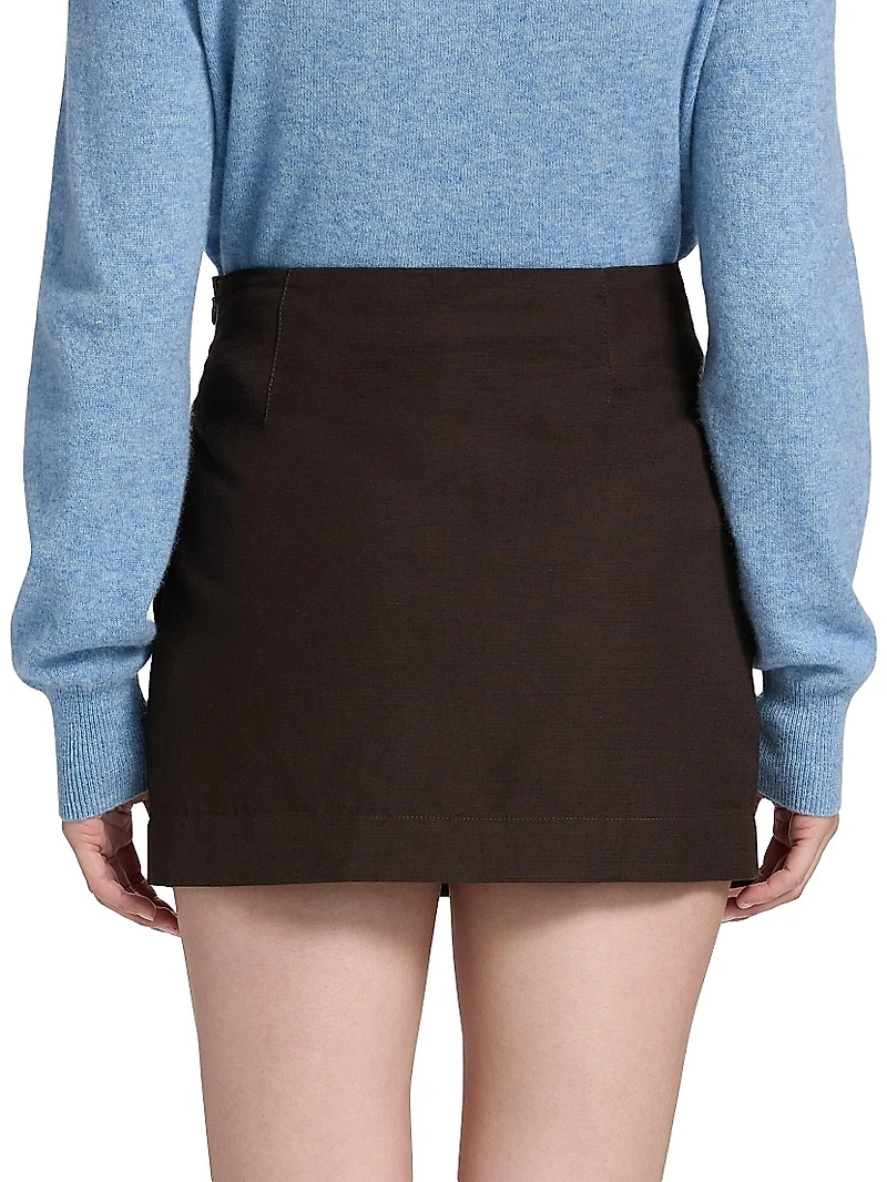 Leather Tab Mini Skirt