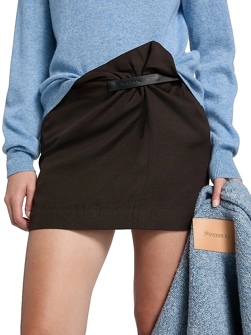 Leather Tab Mini Skirt