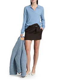 Leather Tab Mini Skirt