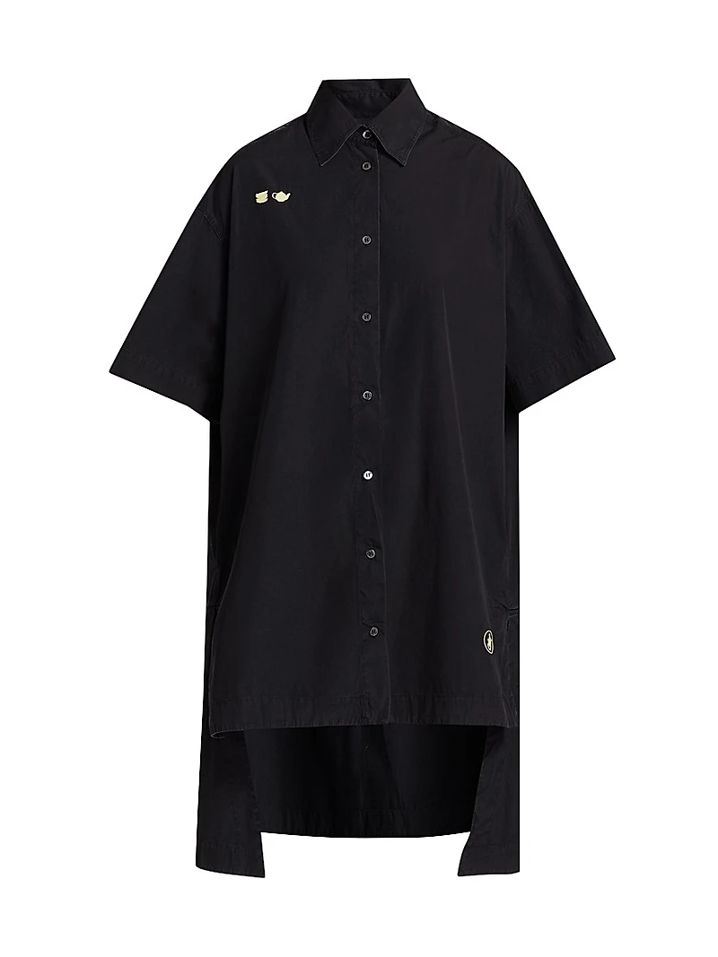 Step-Hem Cotton Shirtdress
