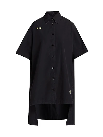 Step-Hem Cotton Shirtdress